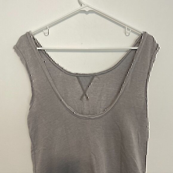 FABLETICS Tennyson Pullover Light Gray Scoop Neck Low Back French Terry Tank Top - Picture 9 of 10